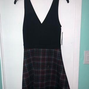 Black & square pattern dress